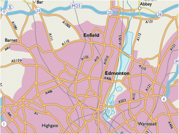 Map of london area