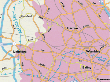 Map of london area